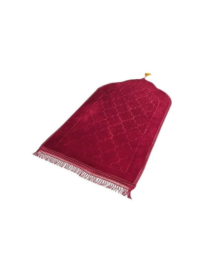 سجادة صلاة إسلامية فاخرة من المخمل المنقوش المقاوم للانزلاق - سجادة سجدة سميكة مبطنة للرجال والنساء، طقم متعدد الألوان من 4 قطع - هدية مثالية للعيد ورمضان - Image 5